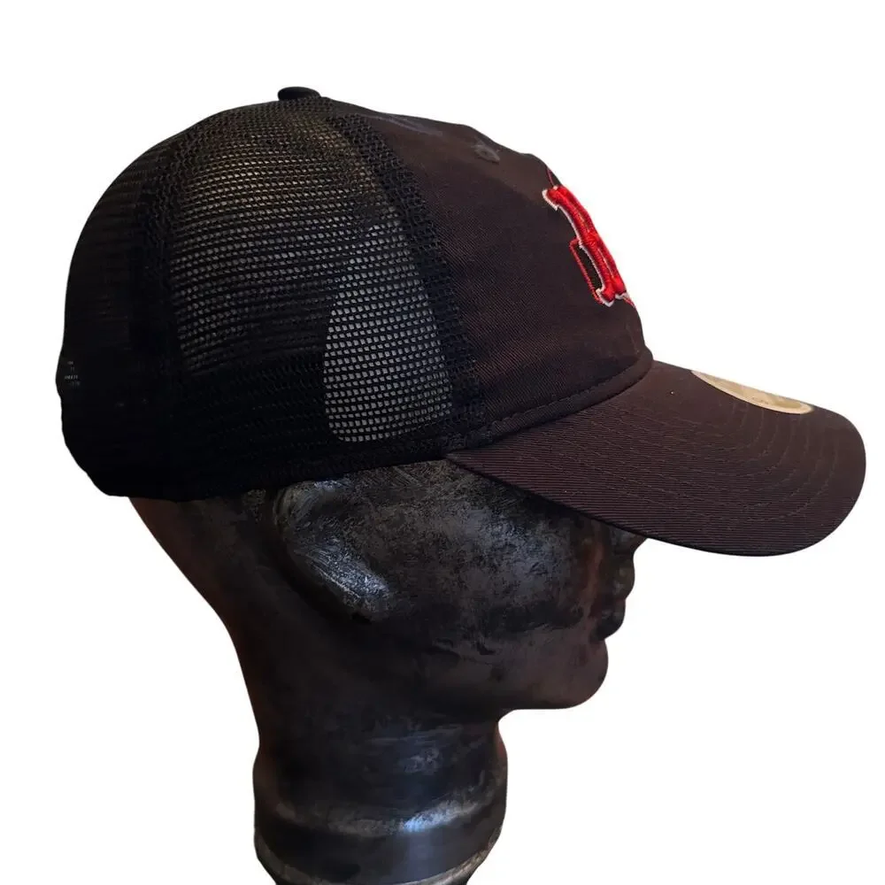 New Era Boston Red Sox Womens OSFM Trucker Hat Mesh Adjustable Black MLB